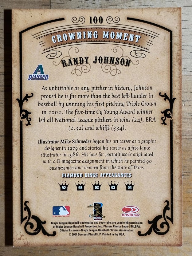 2004 Diamond Kings #100 Randy Johnson