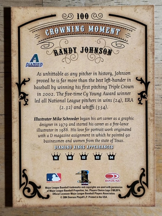 2004 Diamond Kings #100 Randy Johnson