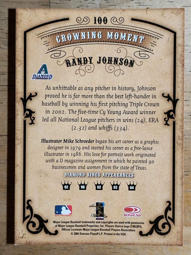 2004 Diamond Kings #100 Randy Johnson