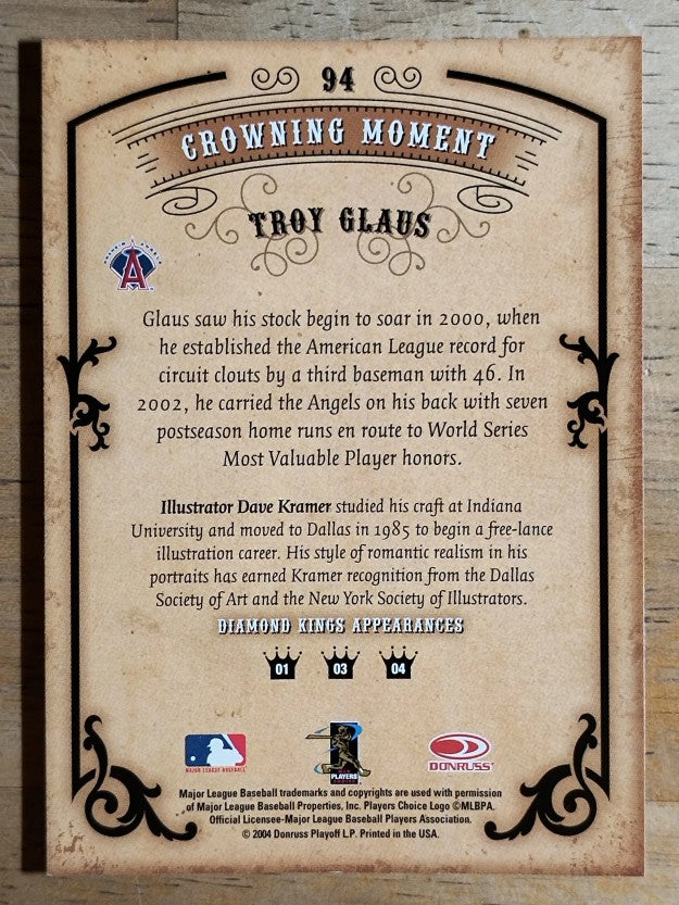 2004 Diamond Kings #94 Troy Glaus