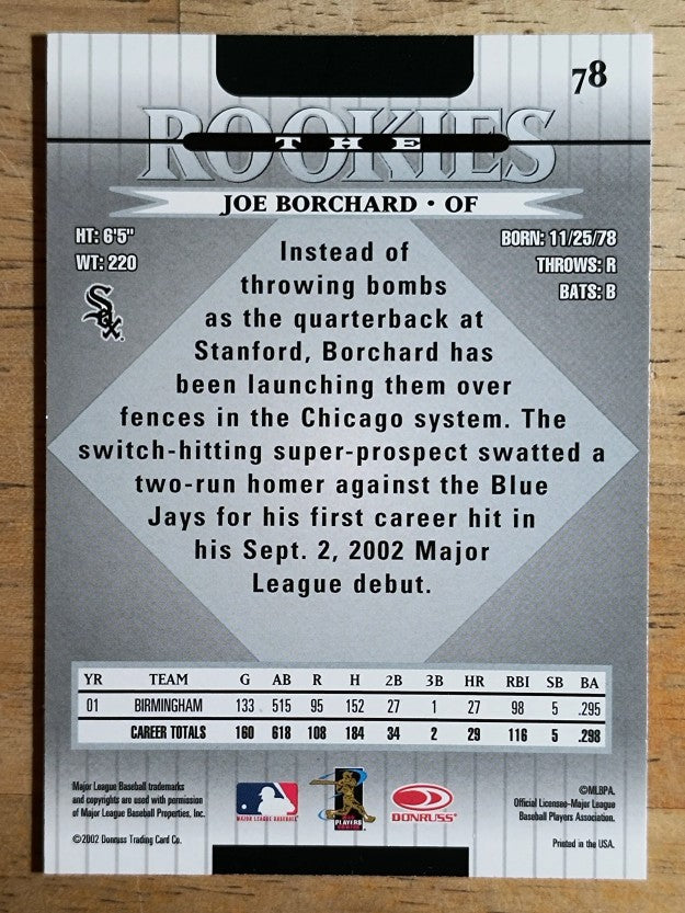 2002 Donruss Rookies #78 Joe Borchard