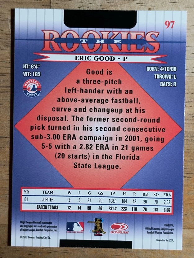 2002 Donruss Rookies #97 Eric Good RC