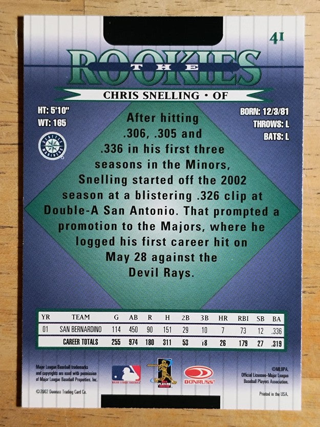 2002 Donruss Rookies #41 Chris Snelling RC