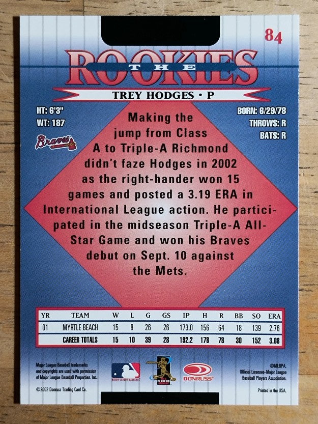 2002 Donruss Rookies #84 Trey Hodges RC