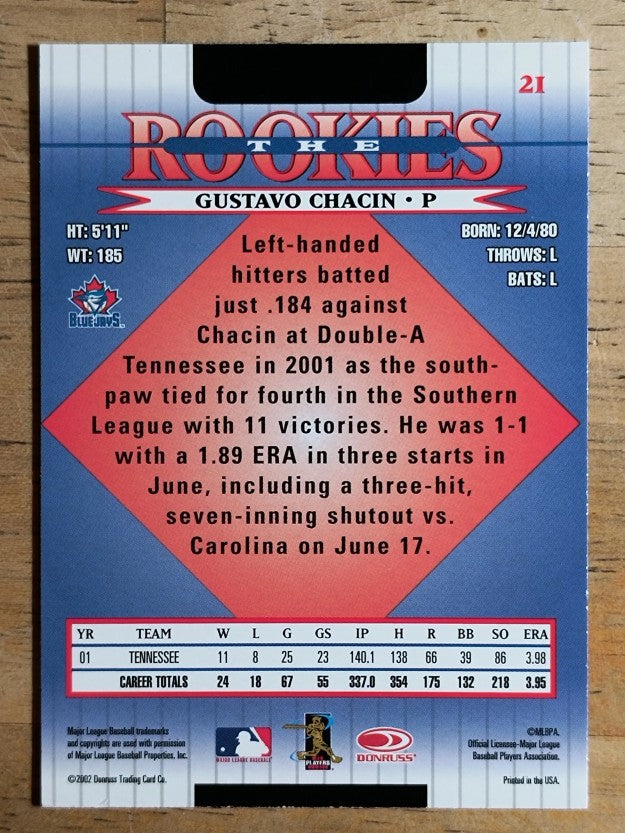 2002 Donruss Rookies #21 Gustavo Chacin RC