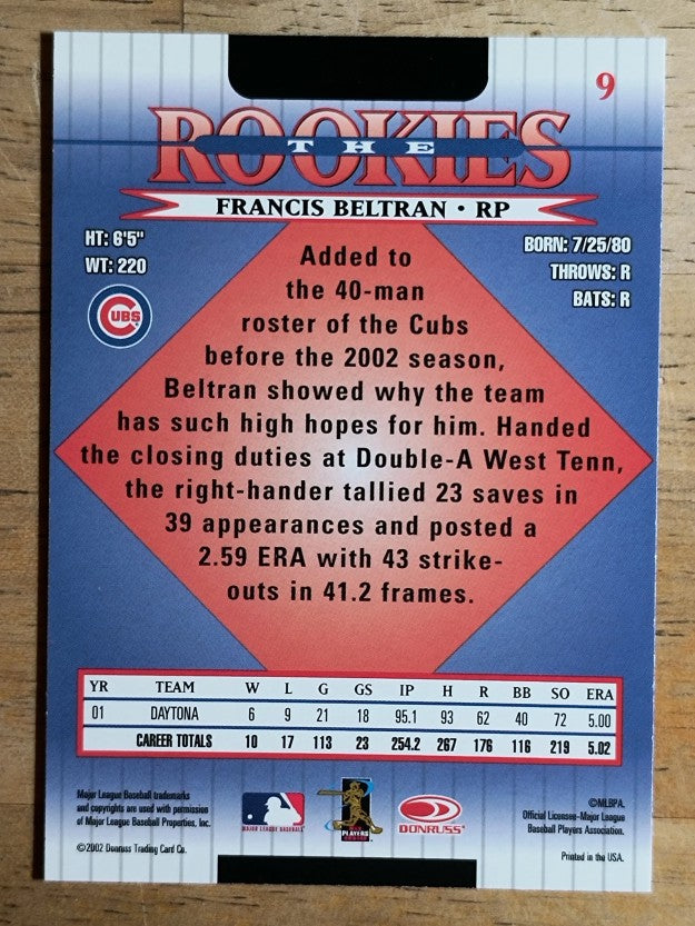 2002 Donruss Rookies #9 Francis Beltran RC