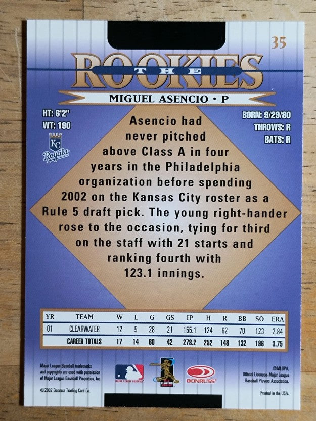 2002 Donruss Rookies #35 Miguel Asencio RC