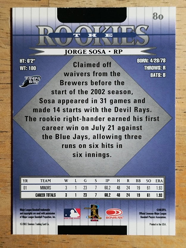 2002 Donruss Rookies #80 Jorge Sosa RC