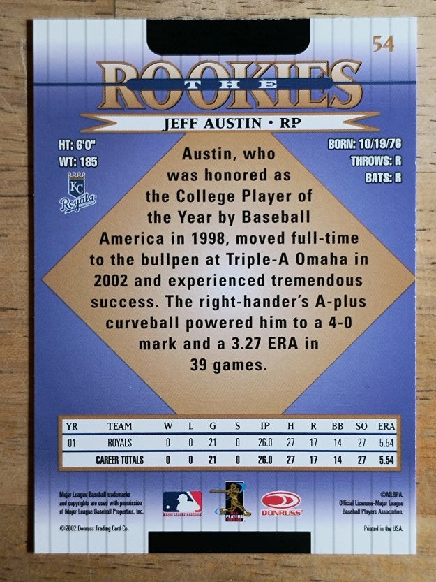2002 Donruss Rookies #54 Jeff Austin RC