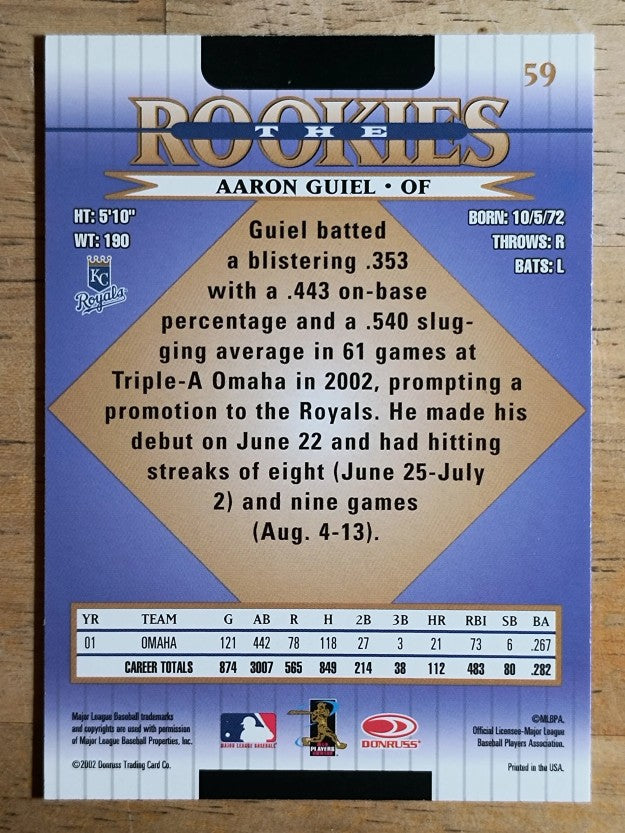 2002 Donruss Rookies #59 Aaron Guiel RC