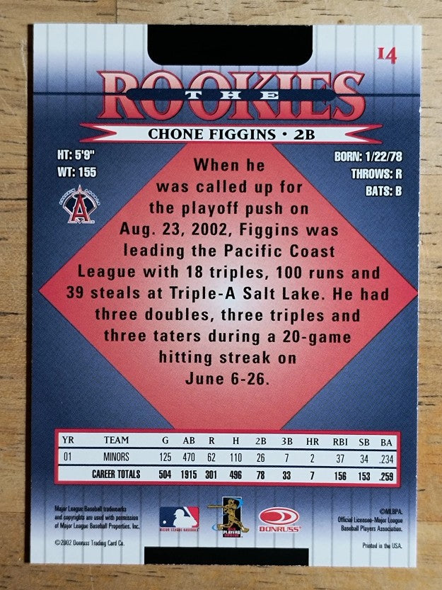 2002 Donruss Rookies #14 Chone Figgins RC