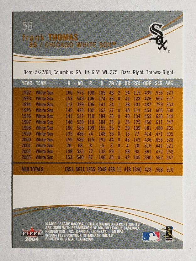 2004 Flair #56 Frank Thomas
