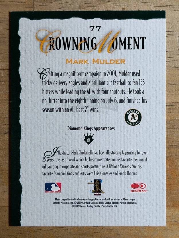 2002 Diamond Kings #77 Mark Mulder