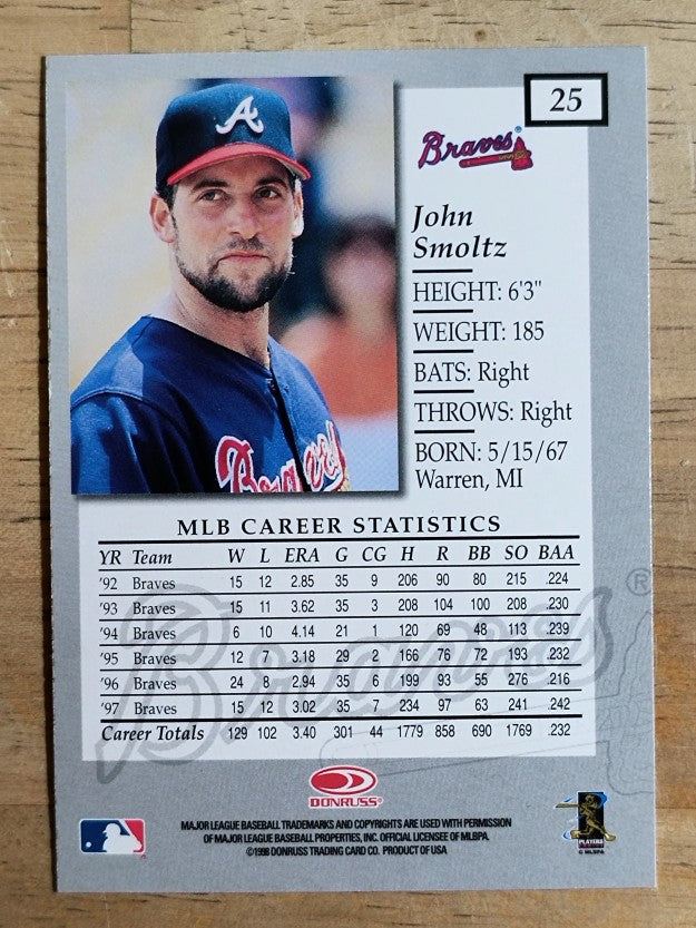 1998 Donruss Elite #25 John Smoltz