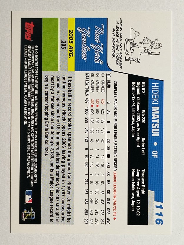 2006 Topps Opening Day #116 Hideki Matsui