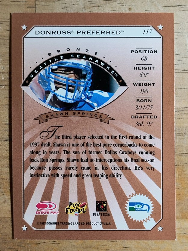 1997 Donruss Preferred #117 Shawn Springs B RC