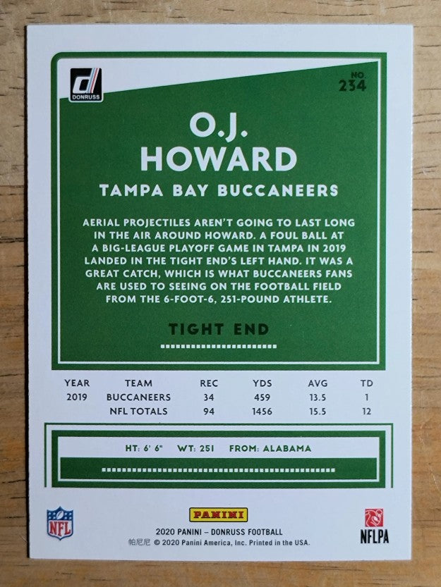 2020 Donruss #234 O.J. Howard