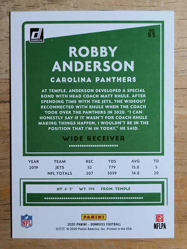 2020 Donruss #53 Robby Anderson