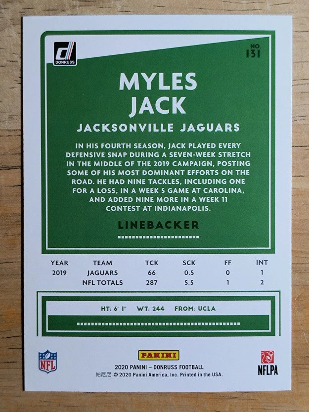 2020 Donruss #131 Myles Jack