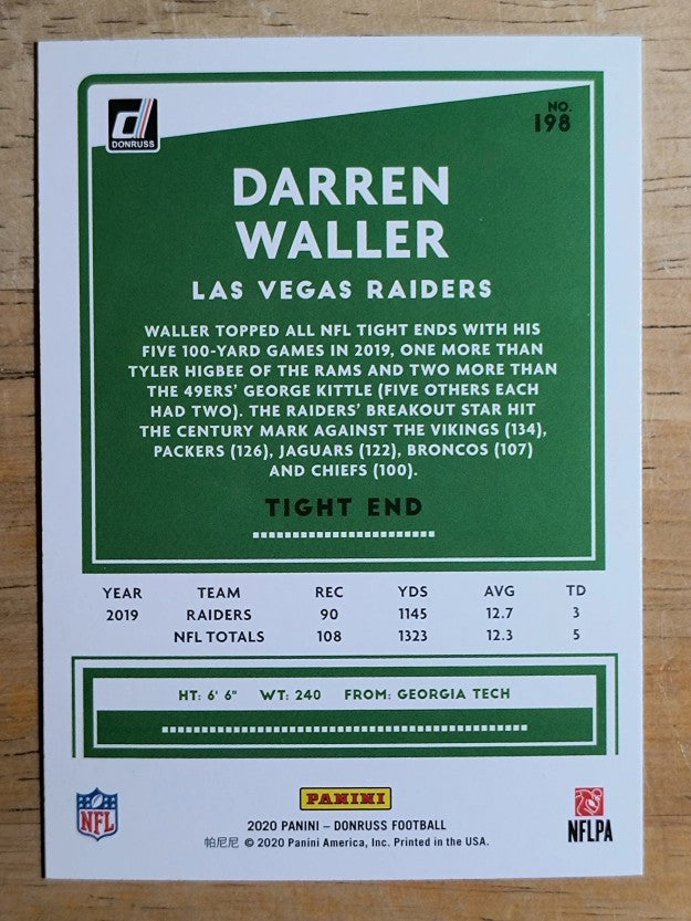 2020 Donruss #198 Darren Waller