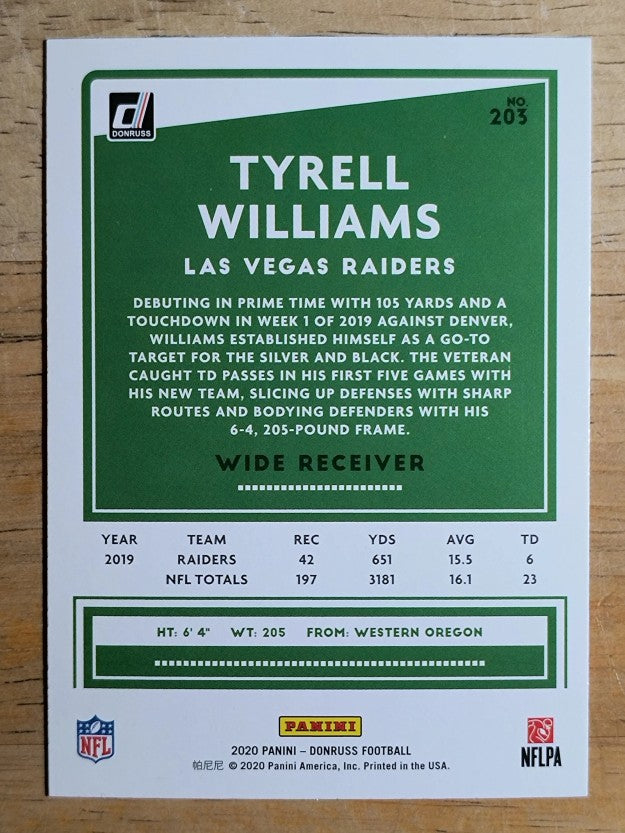 2020 Donruss #203 Tyrell Williams
