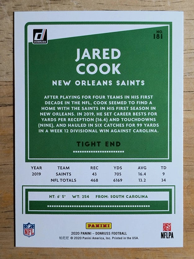 2020 Donruss #181 Jared Cook