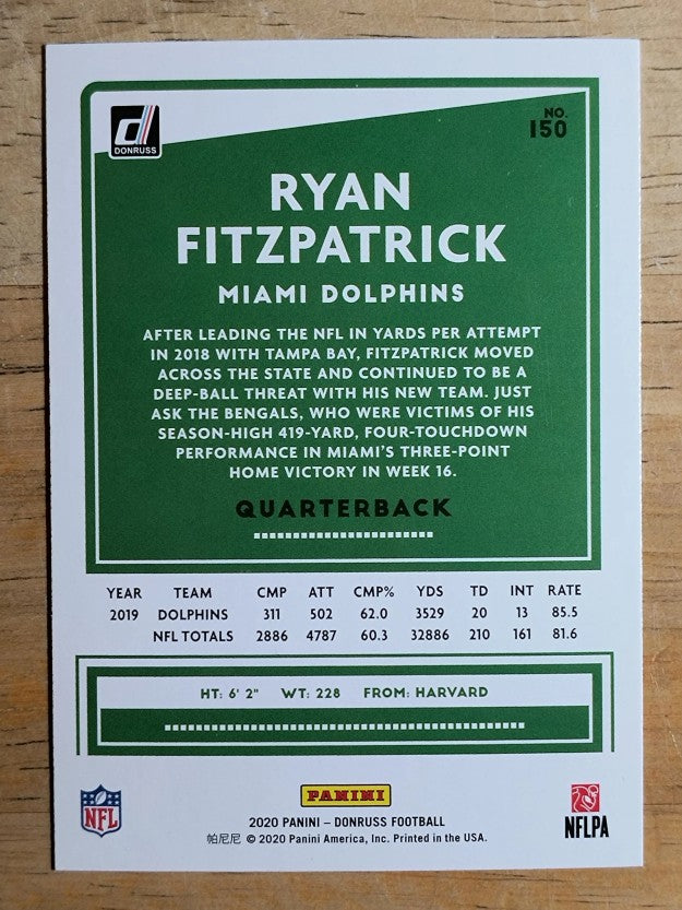 2020 Donruss #150 Ryan Fitzpatrick