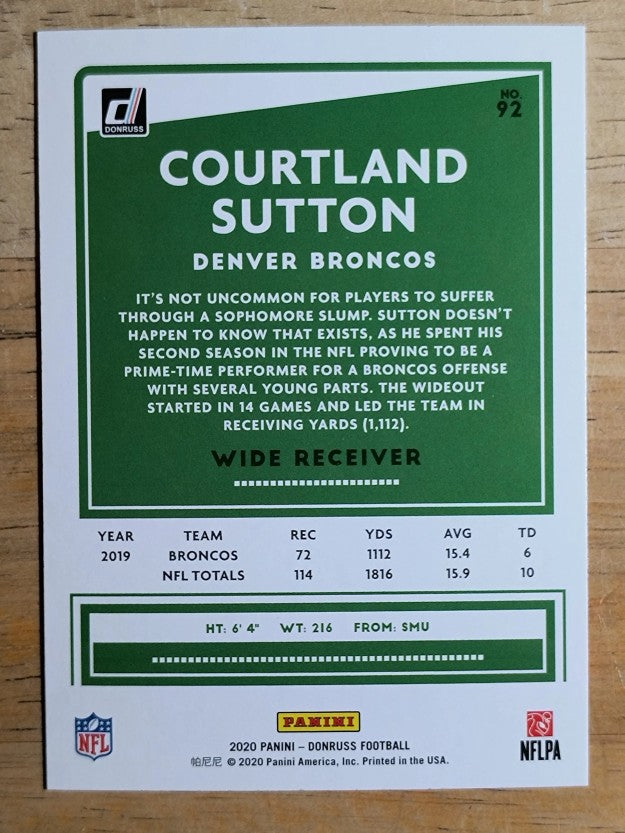 2020 Donruss #92 Courtland Sutton