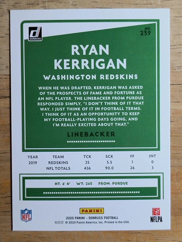 2020 Donruss #239 Ryan Kerrigan