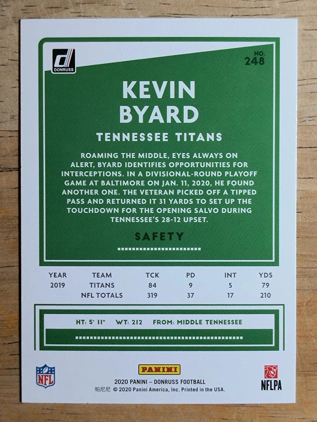 2020 Donruss #248 Kevin Byard