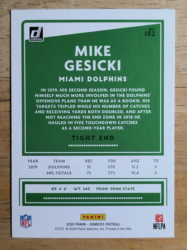 2020 Donruss #152 Mike Gesicki