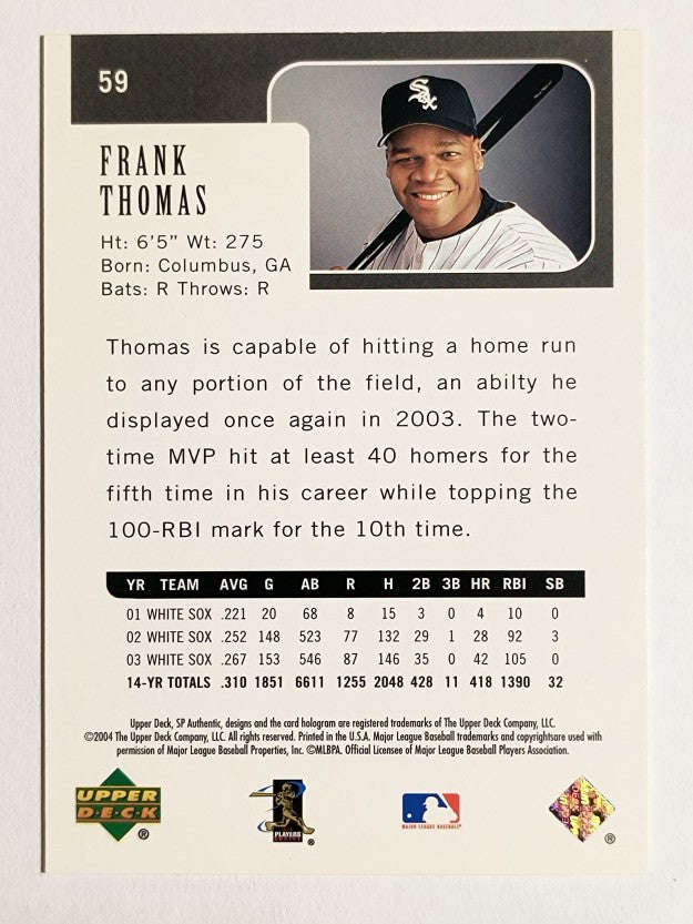 2004 SP Authentic #59 Frank Thomas