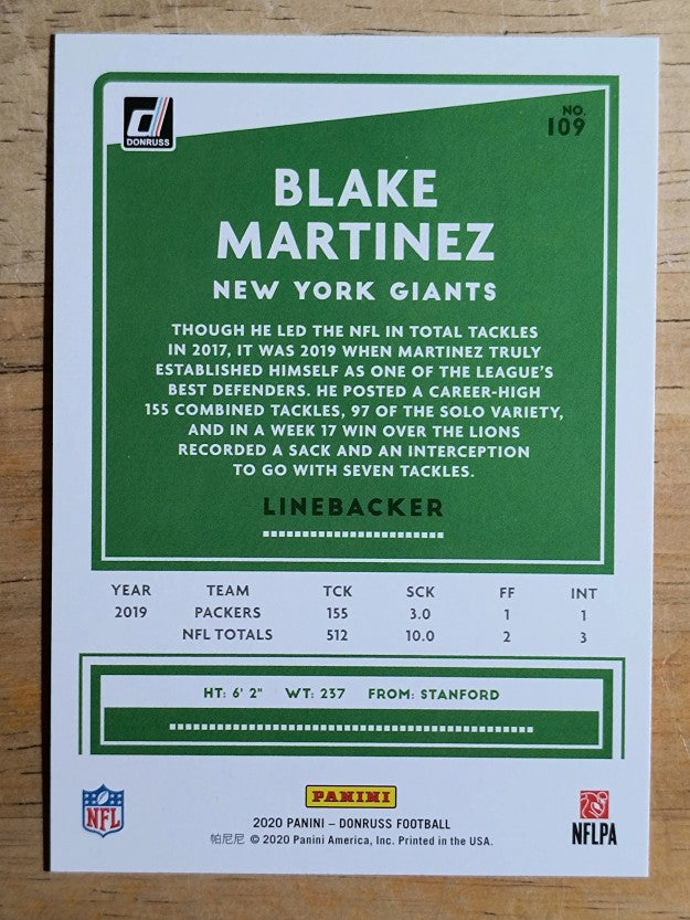 2020 Donruss #109 Blake Martinez