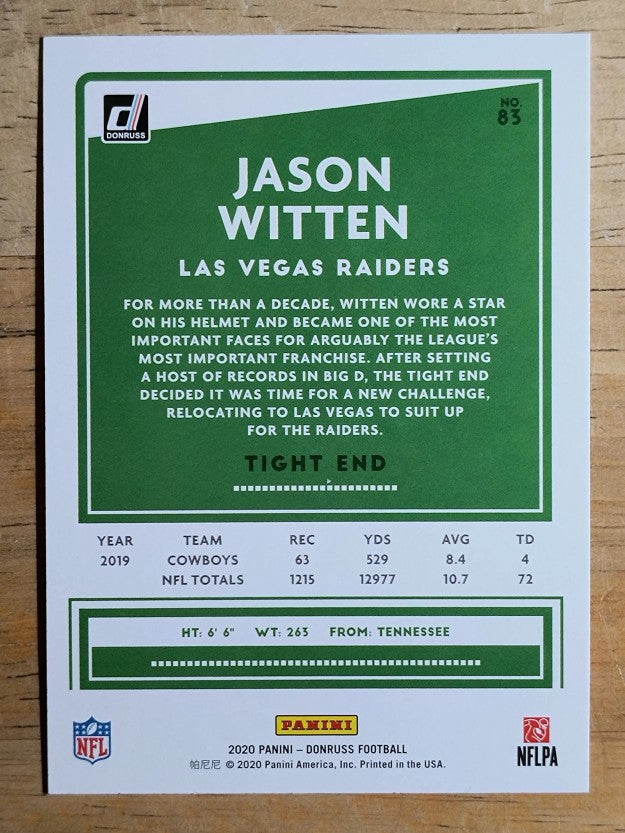 2020 Donruss #83 Jason Witten