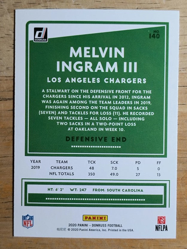 2020 Donruss #140 Melvin Ingram III