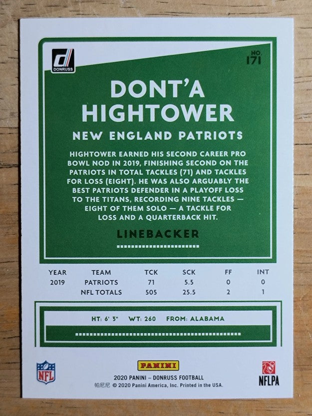2020 Donruss #171 Dont'a Hightower