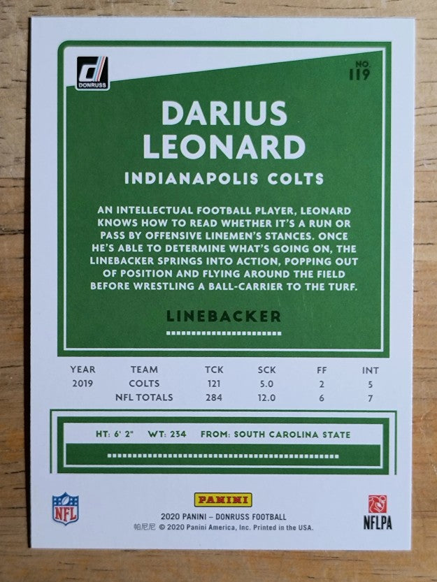 2020 Donruss #119A Darius Leonard
