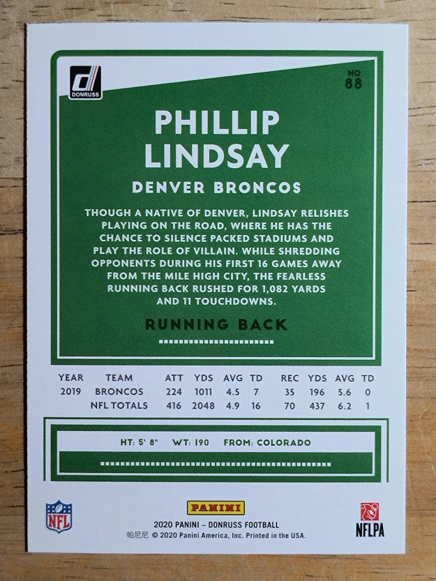 2020 Donruss #88 Phillip Lindsay