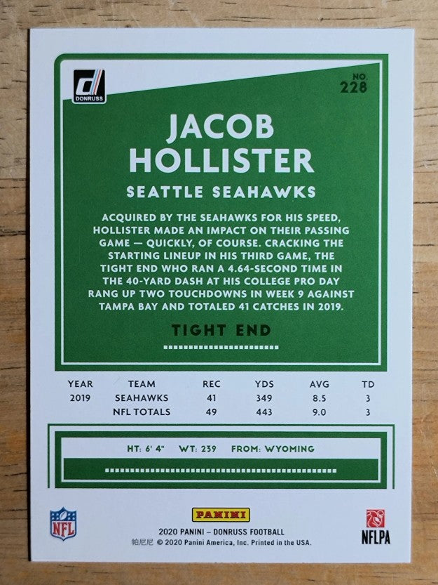 2020 Donruss #228 Jacob Hollister