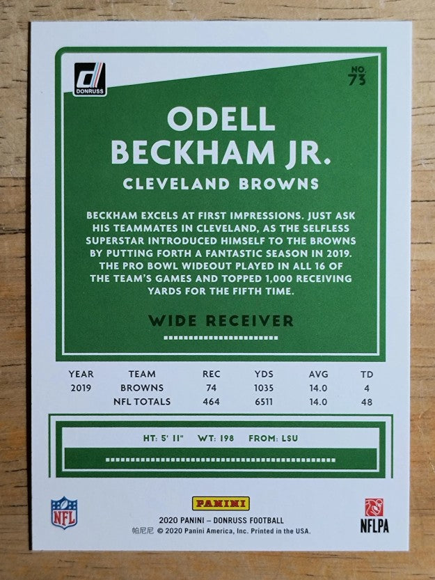 2020 Donruss #73A Odell Beckham Jr.