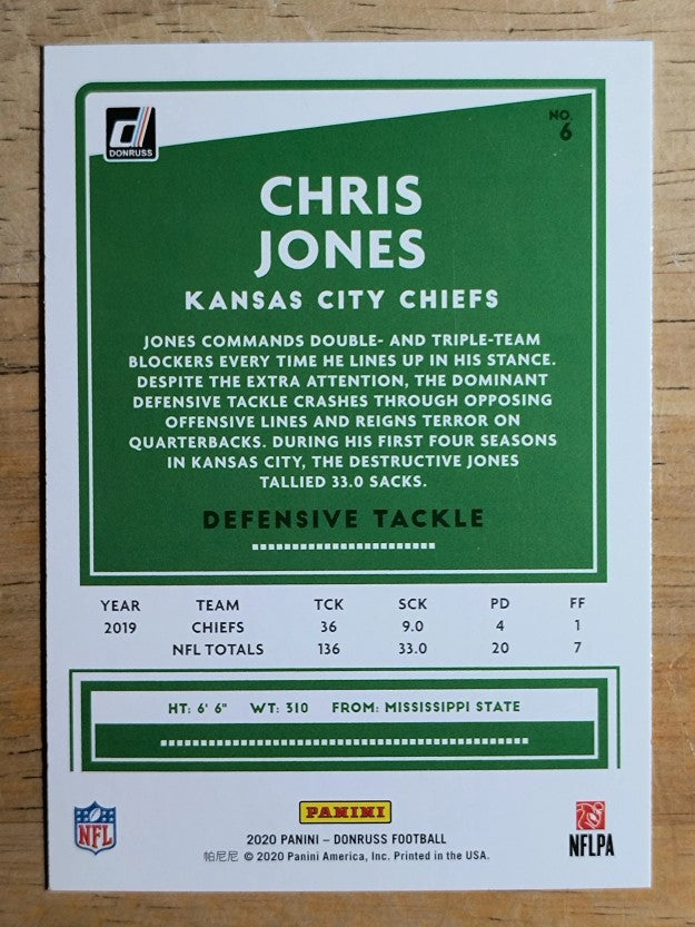 2020 Donruss #6 Chris Jones