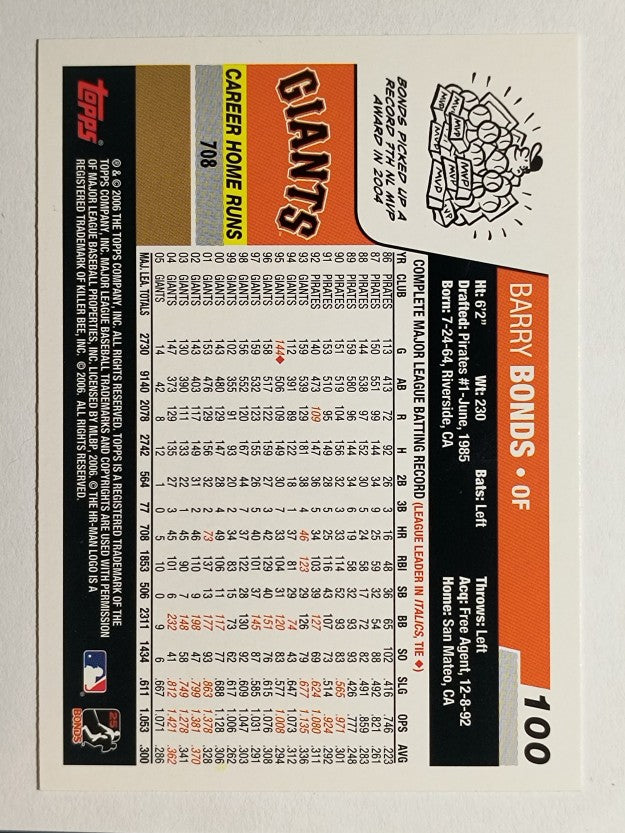 2006 Topps Opening Day #100 Barry Bonds