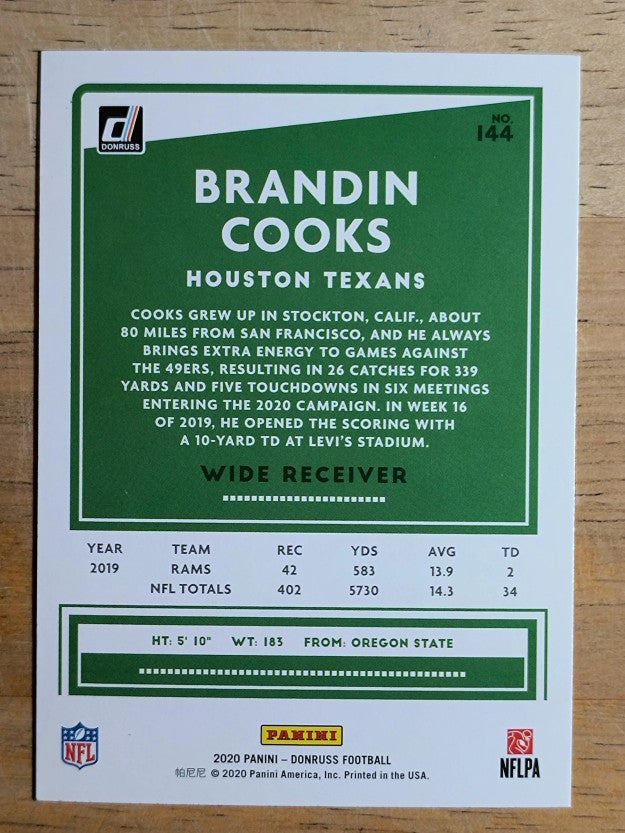 2020 Donruss #144 Brandin Cooks