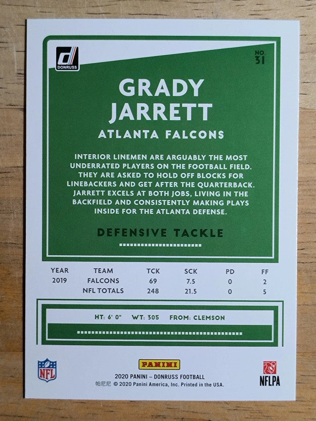 2020 Donruss #31 Grady Jarrett RC