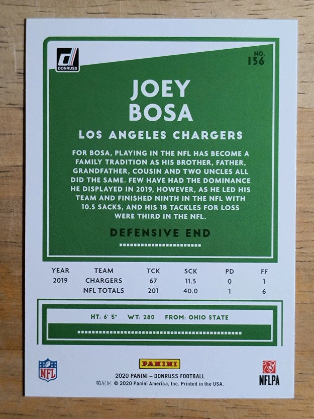 2020 Donruss #136A Joey Bosa