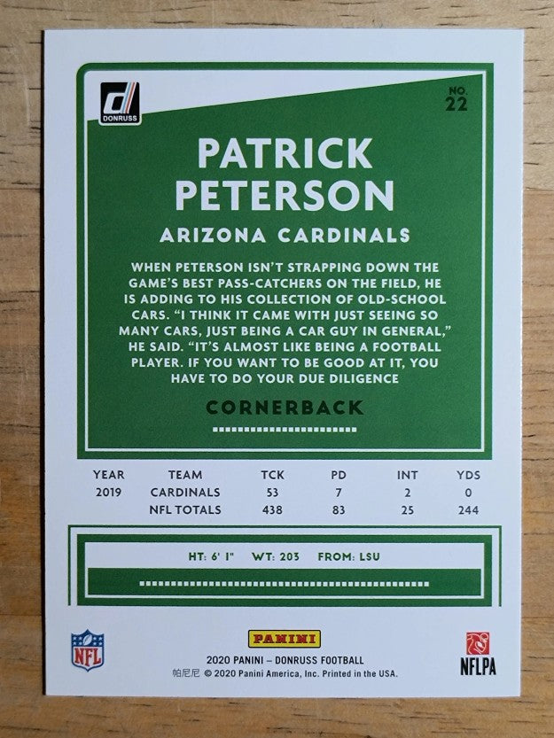 2020 Donruss #22 Patrick Peterson