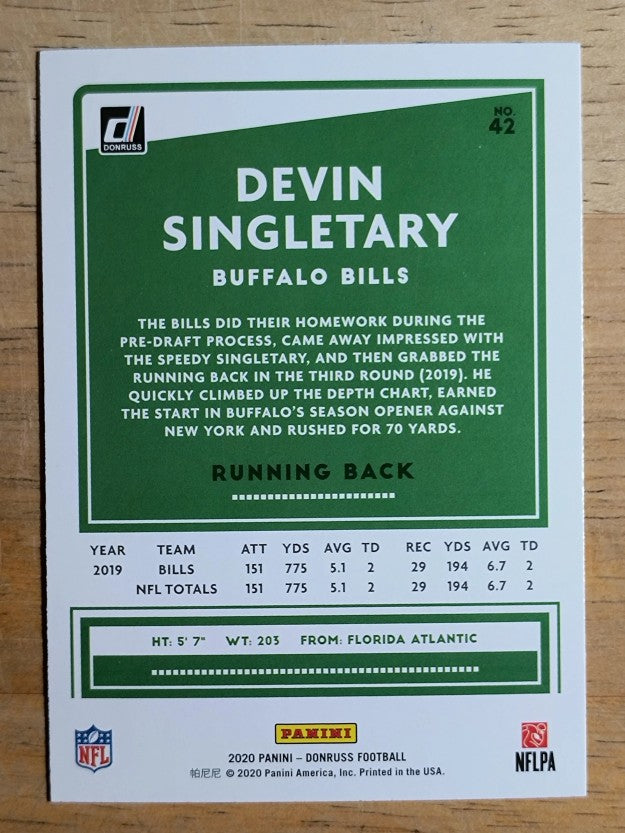 2020 Donruss #42 Devin Singletary
