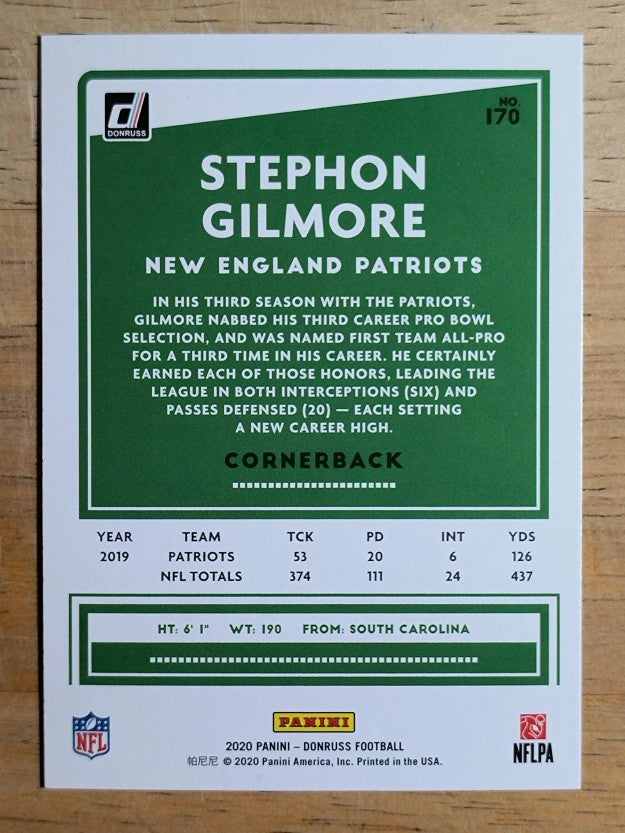 2020 Donruss #170 Stephon Gilmore