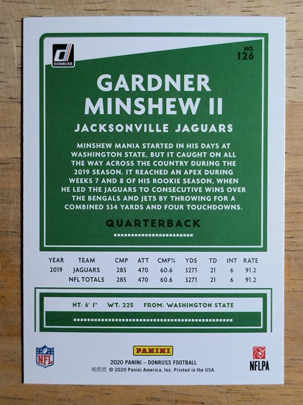 2020 Donruss #126A Gardner Minshew II