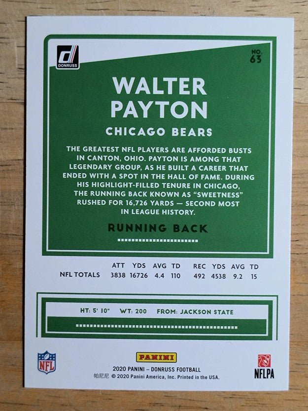 2020 Donruss #63 Walter Payton